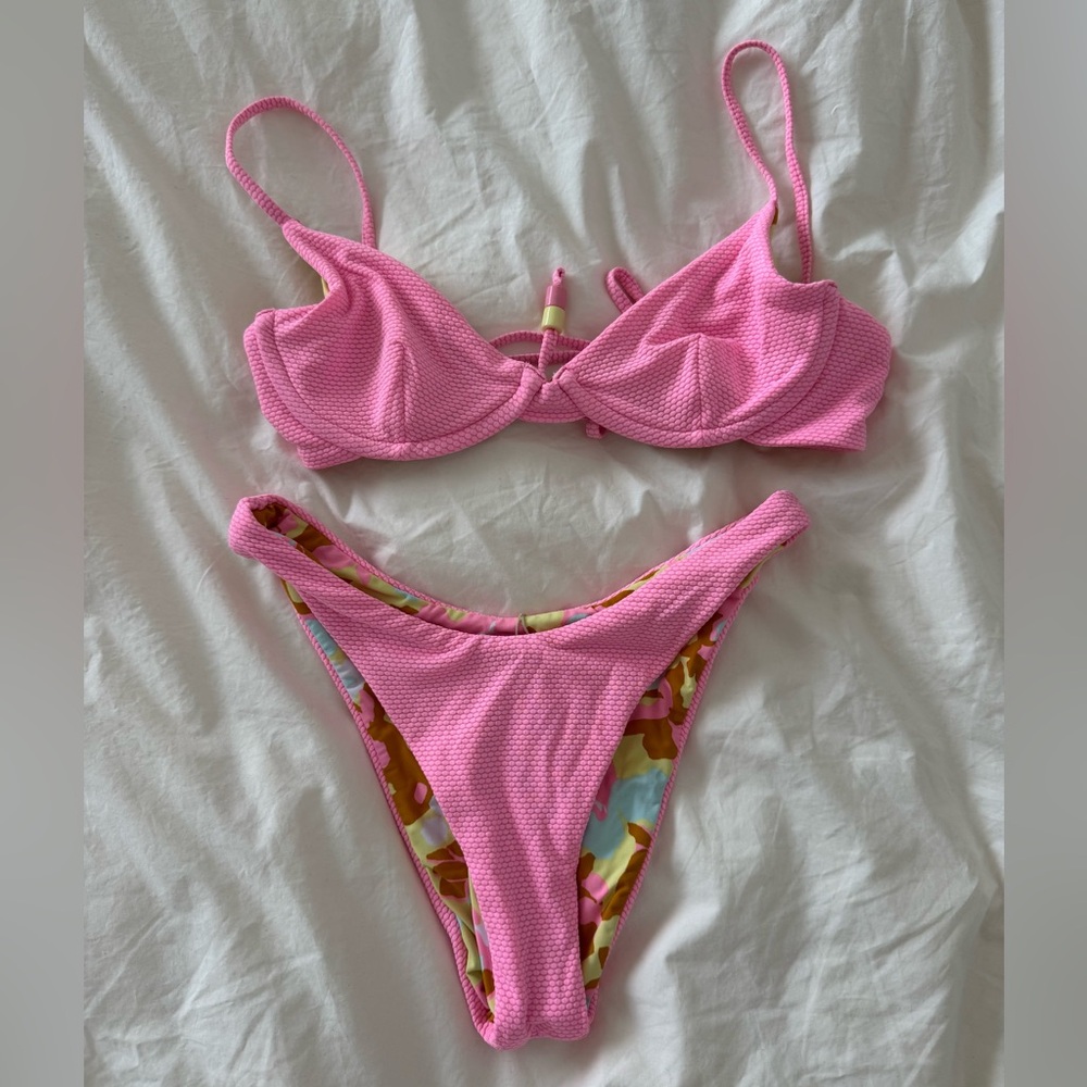 Maaji Pink and Floral Reversible Bikini